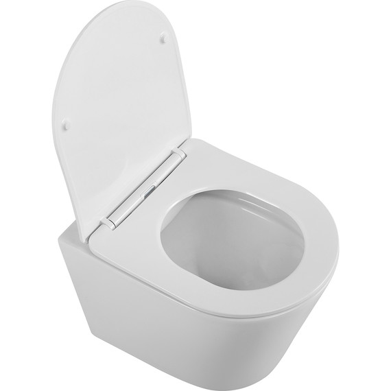 Унитаз подвесной безободковый BelBagno Flay-R BB053CHR/SC с крышкой микролифт - фото 2