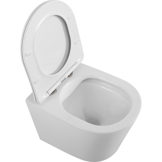 Унитаз подвесной безободковый BelBagno Flay-R BB053CHR/SC с крышкой микролифт - фото 3