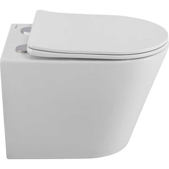 Унитаз подвесной безободковый BelBagno Flay-R BB053CHR/SC с крышкой микролифт - фото 4