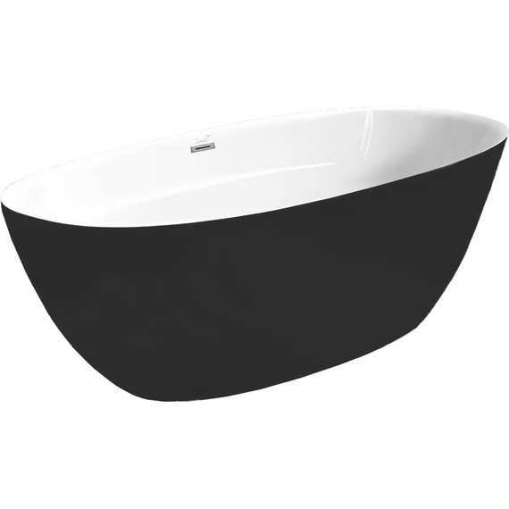 Ванна отдельностоящая CeruttiSpa 170x80 см GRETA170GMB CT10878, чёрный матовый/белый - фото 3