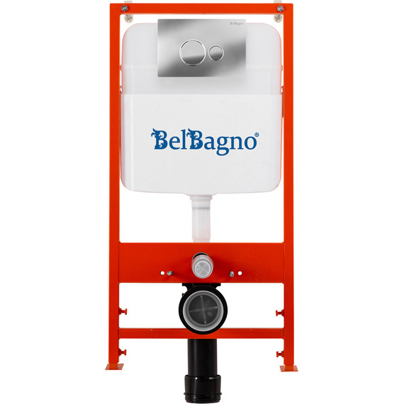 Инсталляция BelBagno с подвесным безободковым унитазом Cezares Stylus-Tor CZR-6601-TH-TOR/CZR2316SC/BB026/BB081CR (кнопка смыва, хром) - фото 2