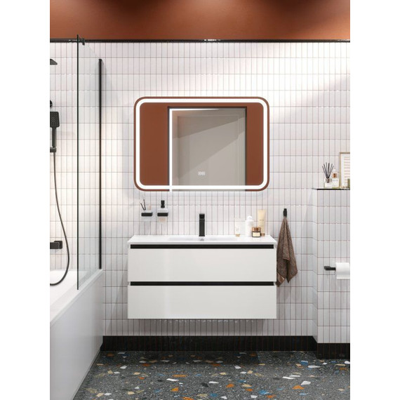 Тумба подвесная с раковиной Cezares PLANE-1000-2C-SO-BL 100 см (раковина CZR-8002-100) bianco lucido - фото 4