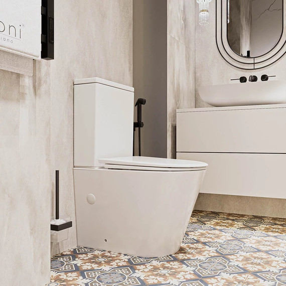 Унитаз-компакт безободковый Veconi Telle VTE-64T с крышкой микролифт (система смыва торнадо) - фото 3