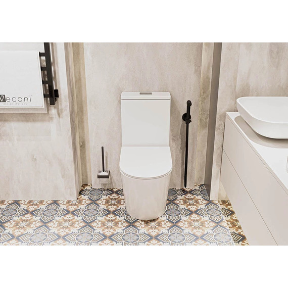 Унитаз-компакт безободковый Veconi Telle VTE-64T с крышкой микролифт (система смыва торнадо) - фото 4