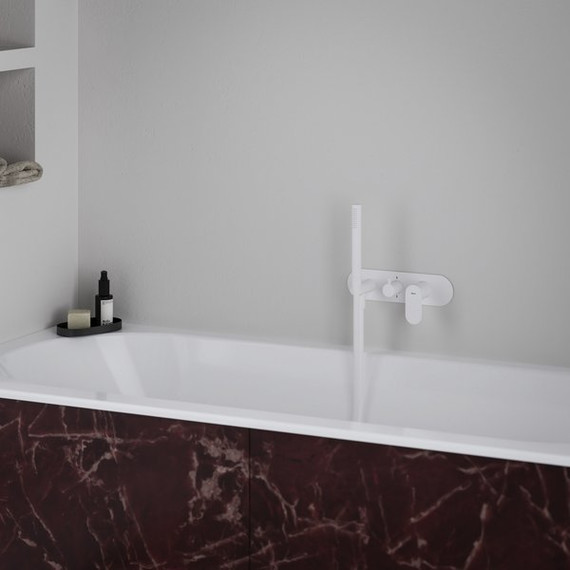 Смеситель для душа Ravak 2 потребителя Eleganta EL 065.10WV.O2+S X070263, белый вельвет - фото 3