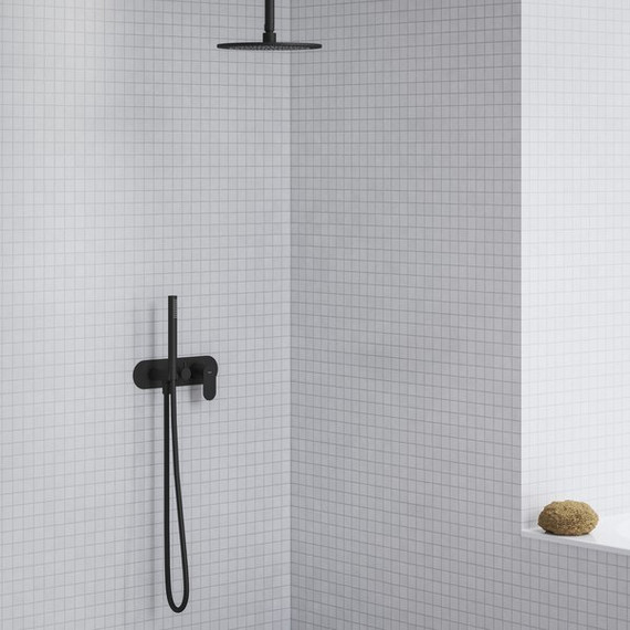 Смеситель для душа Ravak 2 потребителя Eleganta EL 065.20BLM.O2+S X070300, чёрный матовый - фото 2