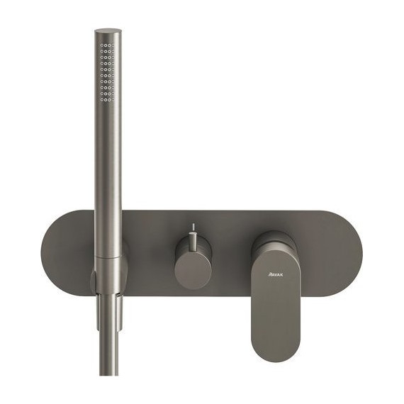 Смеситель для душа Ravak 3 потребителя Eleganta EL 068.20GB.O3+S X070333, графит матовый - фото 2