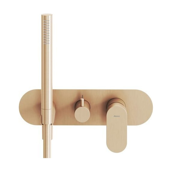 Смеситель для душа Ravak 2 потребителя Eleganta EL 065.60RGB.O2+S X070374, розовое золото - фото 2