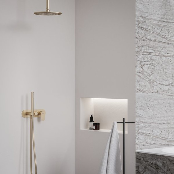 Смеситель для душа Ravak 2 потребителя Eleganta EL 065.60RGB.O2+S X070374, розовое золото - фото 3