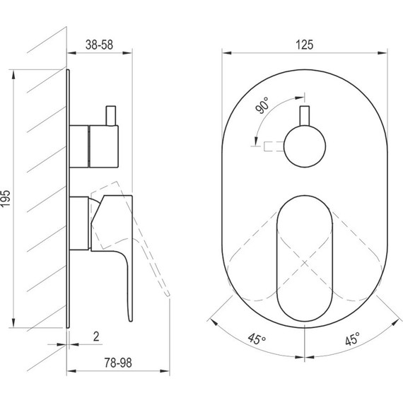 Смеситель для ванны Ravak 2 потребителя Eleganta EL 065.60RGB.O2 X070375, розовое золото - фото 3
