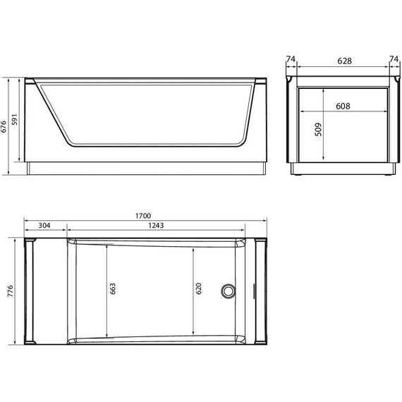 Ванна отдельностоящая Aima Neo 170x75 см (2 стекла принт бетон) - фото, картинка 5 Ванна отдельностоящая Aima Neo 170x75 см (2 стекла принт бетон) - фото 5