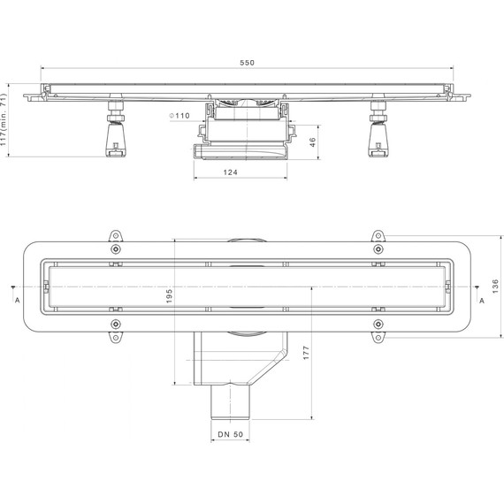 Трап Point Деметра 55 см PN50355B, чёрный матовый, Цвет производителя: чёрный матовый, Размер трапа: 550 - фото 2