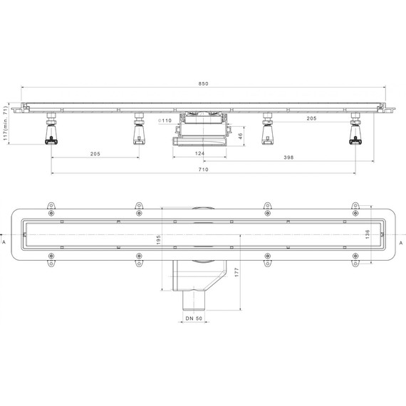 Трап Point Деметра 85 см PN50385B, чёрный матовый, Цвет производителя: чёрный матовый, Размер трапа: 850 - фото 2