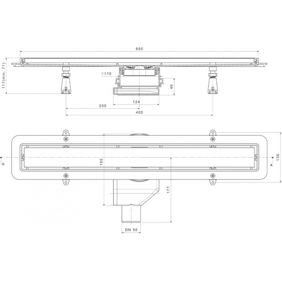 Трап Point Деметра 65 см PN50665G, золото, Цвет производителя: золото, Размер трапа: 650 - фото 2