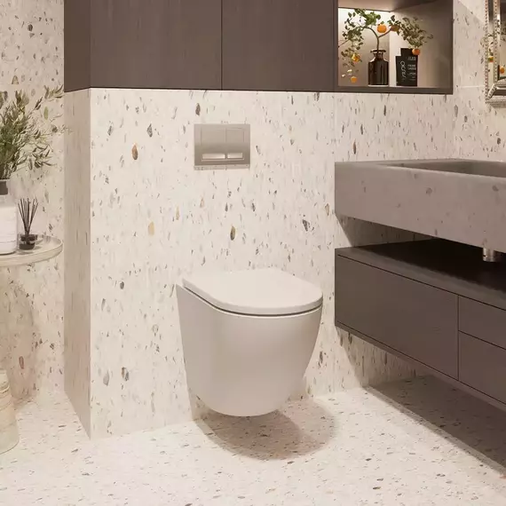 Унитаз подвесной безободковый Veconi Tondo Tornado VCN1-52T (Система смыва торнадо) с крышкой микролифт - фото 2