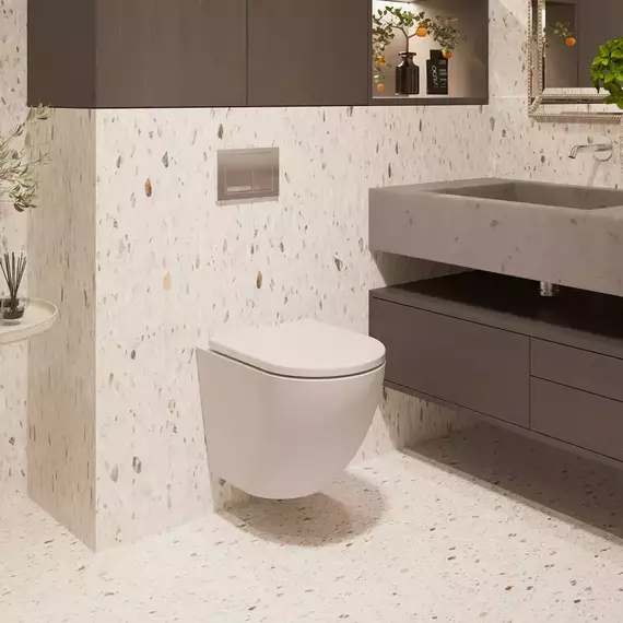 Унитаз подвесной безободковый Veconi Tondo Rimless VCN1-52R с крышкой микролифт - фото 5