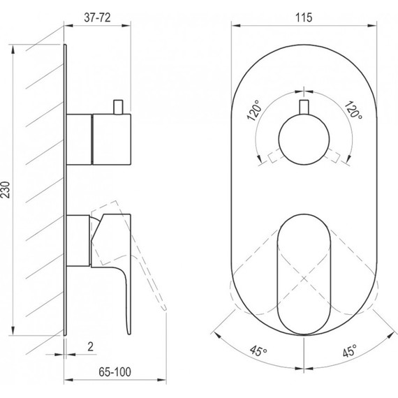 Смеситель для ванны Ravak 3 потребителя Eleganta EL 068.00CR.O3 X070217 - фото 3