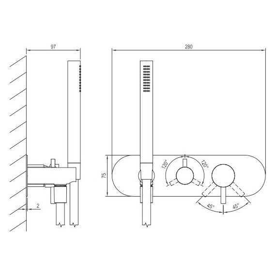 Смеситель для душа Ravak 3 потребителя Espirit ES 068.10WV.O3+S X070245, белый матовый - фото 4
