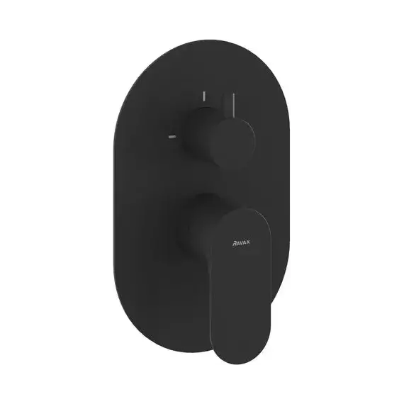 Смеситель для ванны Ravak 2 потребителя Eleganta EL 065.20BLM.O2 X070301, чёрный матовый - фото 