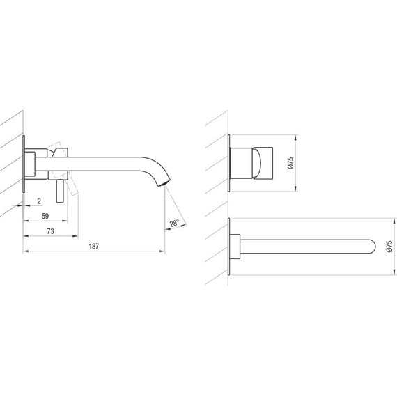 Смеситель для раковины настенный Ravak Espirit ES 019.20GB.O1 X070315, графит матовый - фото 3