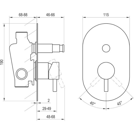 Смеситель для ванны Ravak Espirit ES 061.20GB.O2 X070321, графит матовый - фото 4