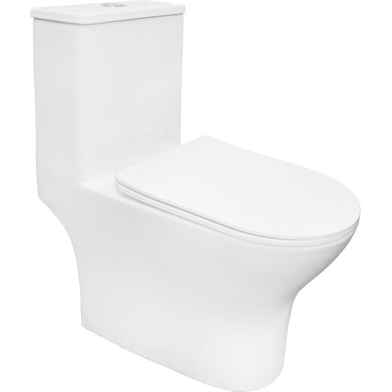 Унитаз-компакт безободковый Azario Terni AZ-8618T с крышкой микролифт (система смыва Торнадо) - фото 2