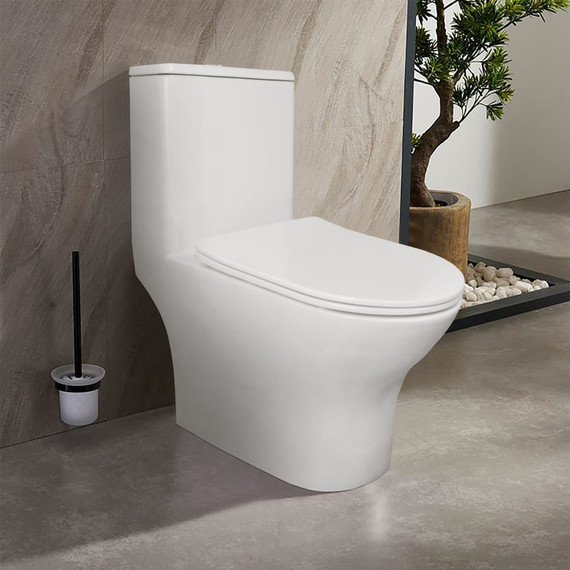 Унитаз-компакт безободковый Azario Terni AZ-8618T с крышкой микролифт (система смыва Торнадо) - фото 16