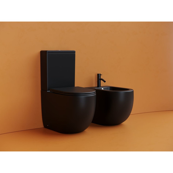 Унитаз-компакт Ceramicanova Metropol CN4001TMB с тонкой крышкой микролифт (система смыва Торнадо) чёрный матовый - фото 11