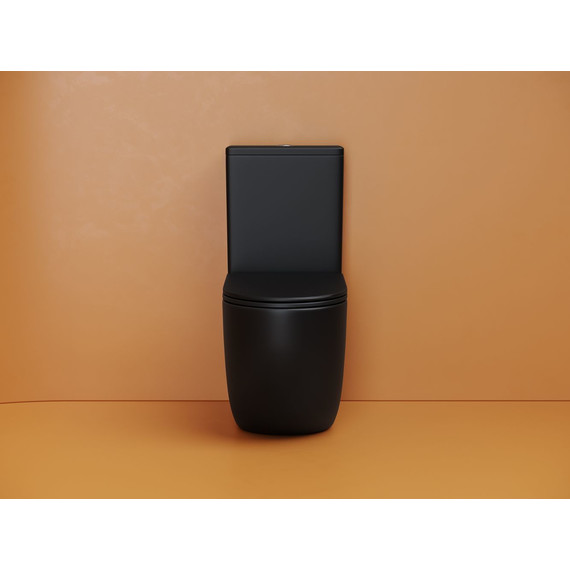 Унитаз-компакт Ceramicanova Metropol CN4001TMB с тонкой крышкой микролифт (система смыва Торнадо) чёрный матовый - фото 4