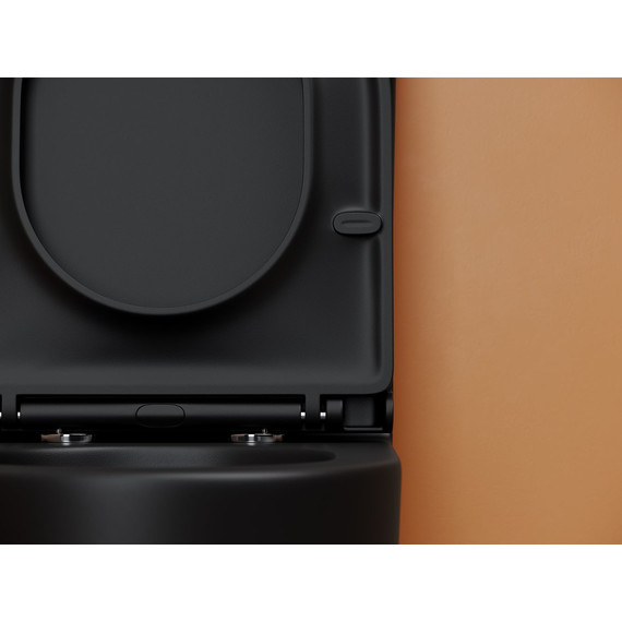 Унитаз-компакт Ceramicanova Metropol CN4001TMB с тонкой крышкой микролифт (система смыва Торнадо) чёрный матовый - фото 5