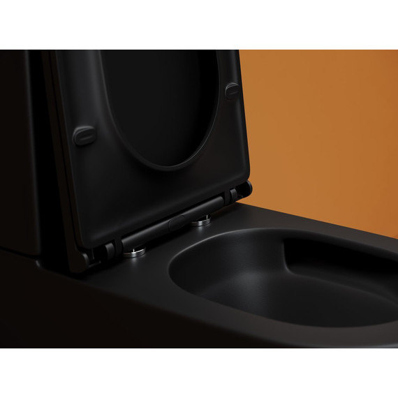 Унитаз-компакт Ceramicanova Metropol CN4001TMB с тонкой крышкой микролифт (система смыва Торнадо) чёрный матовый - фото 6