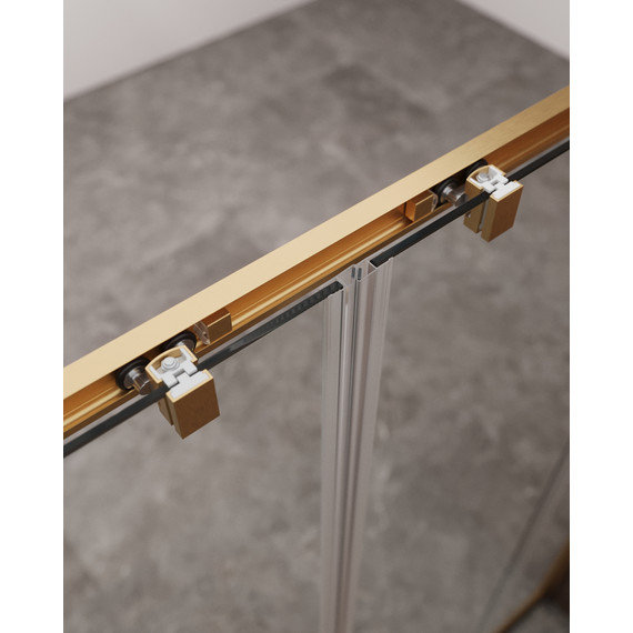 Душевое ограждение Cezares 170x90 см MOLVENO-AH-2/2-170/90-C-BORO-IV, брашированное золото/прозрачное - фото 4