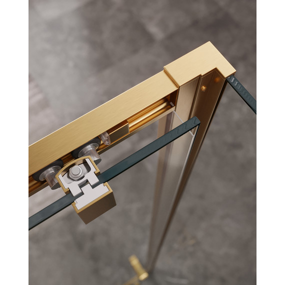 Душевое ограждение Cezares 120x90 см MOLVENO-AH-11-120/90-C-BORO-IV, брашированное золото/прозрачное - фото 4