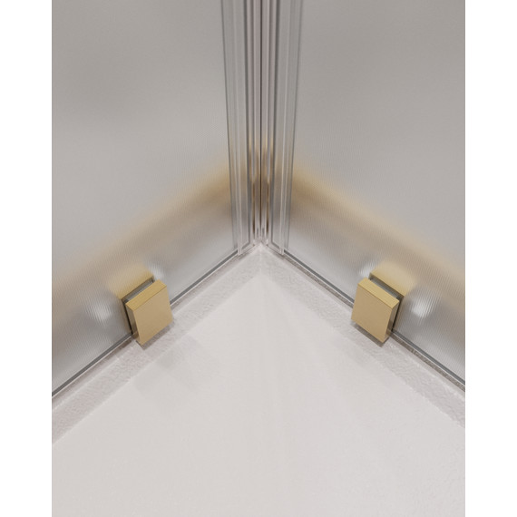 Душевое ограждение Cezares 110x110 см MOLVENO-A-22-90+20-P-BORO, брашированное золото/матовое - фото 5