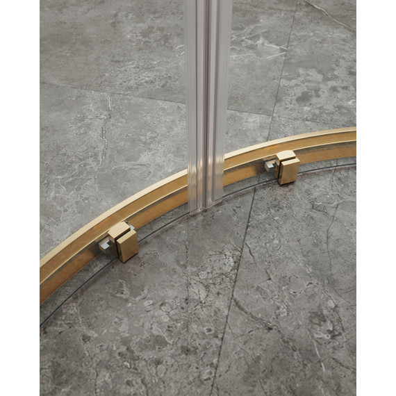 Душевое ограждение Cezares 120x90 см MOLVENO-RH-2-120/90-C-BORO-IV, брашированное золото/прозрачное - фото 5