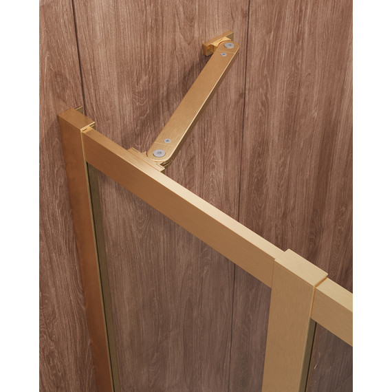 Душевое ограждение Cezares 110x110 см MOLVENO-R-11-90+20-C-BORO-IV, брашированное золото/прозрачное - фото 6