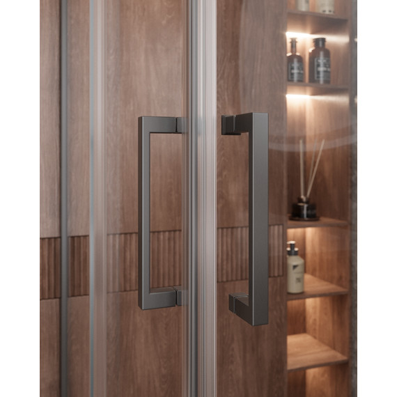 Душевое ограждение Cezares 120x120 см MOLVENO-A-22-100+20-C-GM-IV, оружейная сталь/прозрачное - фото 3