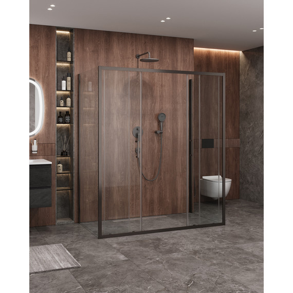 Душевое ограждение Cezares 170x90 см MOLVENO-AH-2/2-170/90-C-GM-IV, оружейная сталь/прозрачное - фото 2