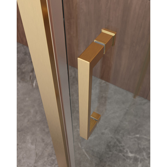 Душевое ограждение Cezares 140x90 см MOLVENO-AH-12-140/90-C-BORO-IV, брашированное золото/прозрачное - фото 3