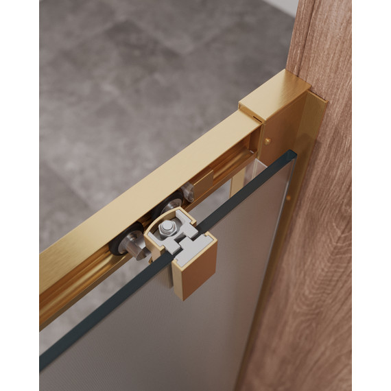 Душевая дверь Cezares 120 см MOLVENO-BF-1-120-P-BORO, брашированное золото/матовое - фото 4