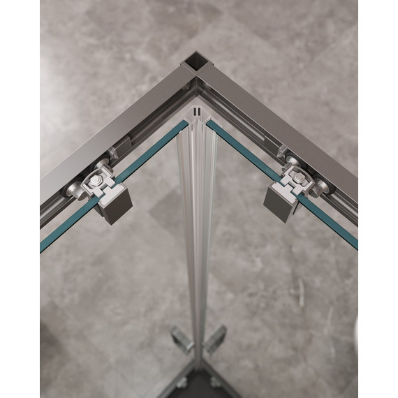 Душевое ограждение Cezares 130x100 см MOLVENO-AH-21-100+30-C-GM-IV, оружейная сталь/прозрачное - фото 4