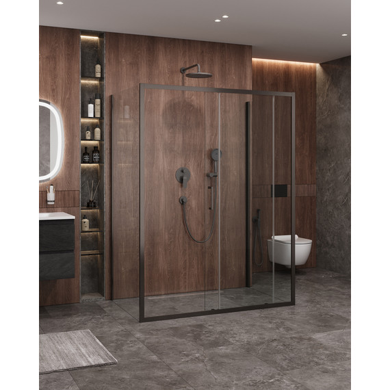 Душевое ограждение Cezares 160x90 см MOLVENO-AH-12-160/90-C-GM-IV, оружейная сталь/прозрачное - фото 2