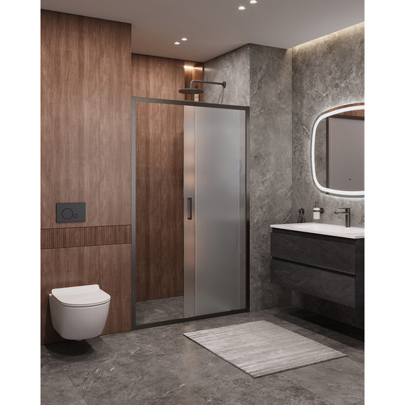 Душевая дверь Cezares 120 см MOLVENO-BF-1-120-P-GM, оружейная сталь/матовое - фото 2