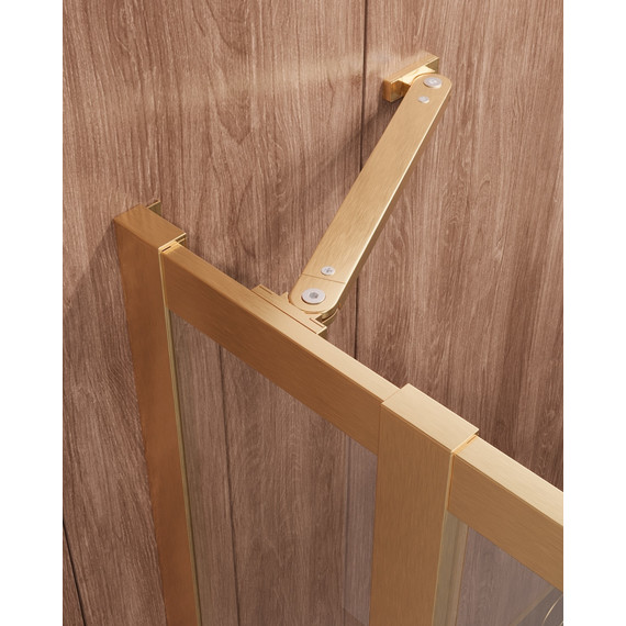 Душевое ограждение Cezares 120x120 см MOLVENO-A-22-100+20-C-BORO-IV, брашированное золото/прозрачное - фото 6