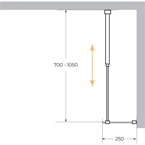Душевая перегородка Cezares 25 см LIBERTA-L-1-25-GR-Cr, хром/тонированное - фото 3