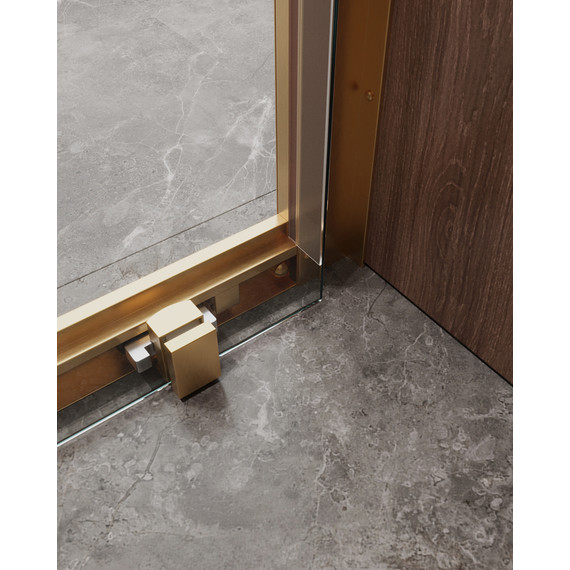 Душевая дверь Cezares 140 см MOLVENO-BF-1-140-C-BORO-IV, брашированное золото/прозрачное - фото 5