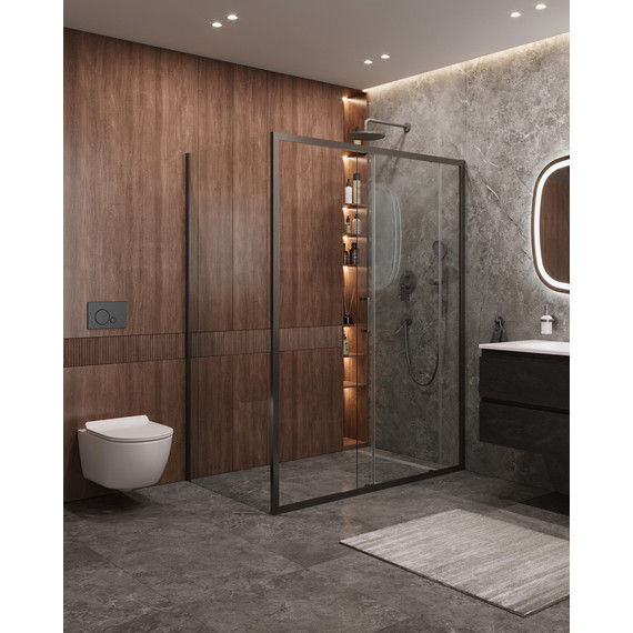 Душевое ограждение Cezares 150x90 см MOLVENO-AH-11-150/90-C-GM-IV, оружейная сталь/прозрачное - фото 2