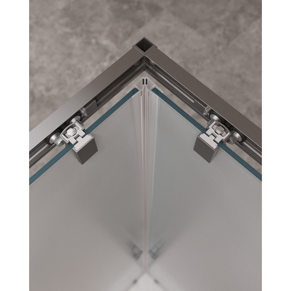 Душевое ограждение Cezares 110x110 см MOLVENO-A-22-90+20-P-GM, оружейная сталь/матовое - фото 5