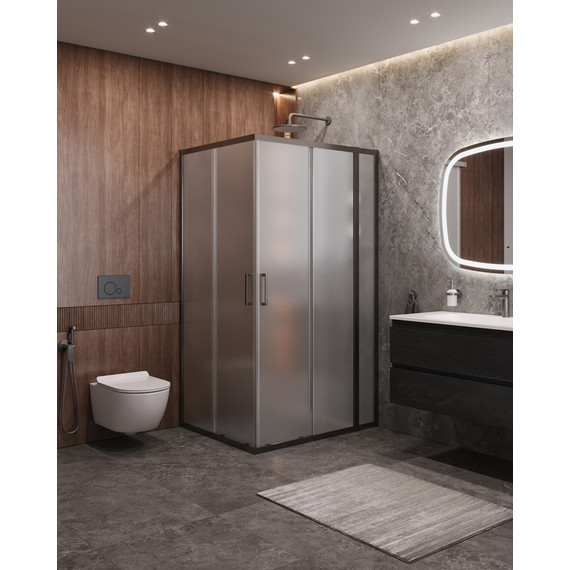 Душевое ограждение Cezares 110x90 см MOLVENO-AH-21-90+20-P-GM, оружейная сталь/матовое - фото 