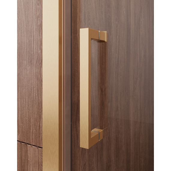 Душевая дверь Cezares 120 см MOLVENO-BF-1-120-C-BORO-IV, брашированное золото/прозрачное - фото 3